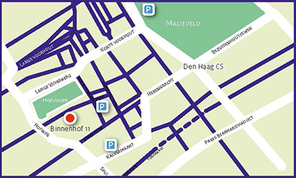 Foto van de plattegrond van centrum Den Haag
