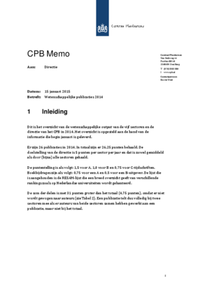 Wetenschappelijke CPB-Publicaties 2014