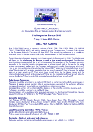 EUROFRAME Conference on Economic Policy Issues in the European Union