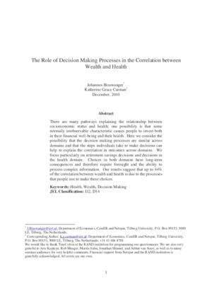 Hoe mensen beslissen en de correlatie tussen vermogen en gezondheid
