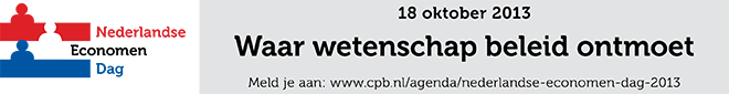 Deze foto toont de banner van de Nederlandse Economen Dag 2013