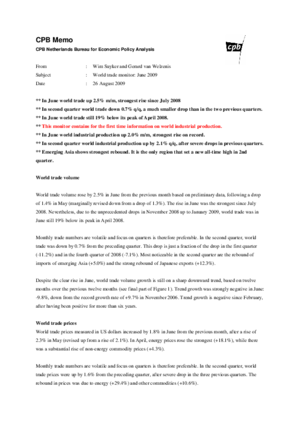 World Trade Monitor june 2009