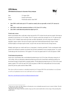 World Trade Monitor June 2010