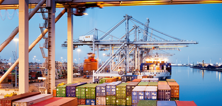A picture of a container terminal.