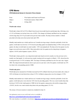 World Trade Monitor March 2009