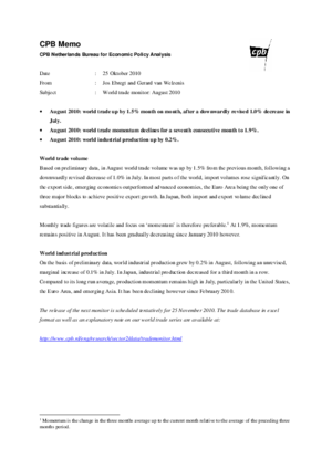 Wereldhandelsmonitor augustus 2010