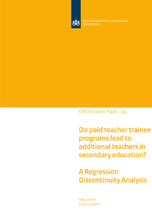 Do paid teacher trainee programs lead to additional teachers in secondary education? A Regression Discontinuity Analysis