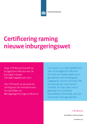 Certificering raming nieuwe inburgeringswet