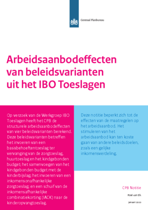 Arbeidsaanbodeffecten van beleidsvarianten uit het IBO Toeslagen