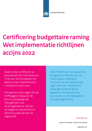 Certificering budgettaire raming Wet implementatie richtlijnen accijns 2022