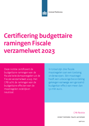 Certificering budgettaire ramingen Fiscale verzamelwet 2023