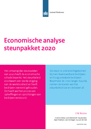 Economische analyse steunpakket 2020