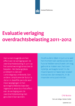 Evaluatie verlaging overdrachtsbelasting 2011-2012