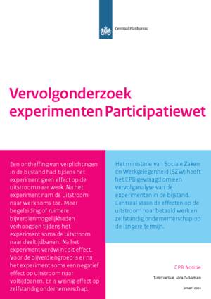 Vervolgonderzoek experimenten Participatiewet