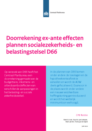 Doorrekening ex-ante effecten plannen socialezekerheids- en belastingstelsel D66