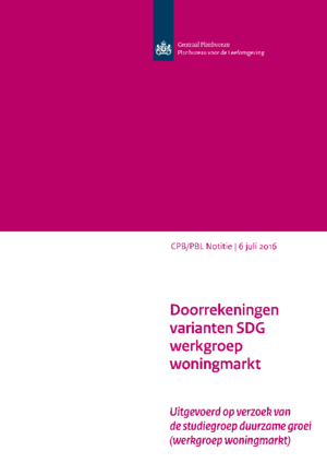 Doorrekeningen varianten SDG werkgroep woningmarkt