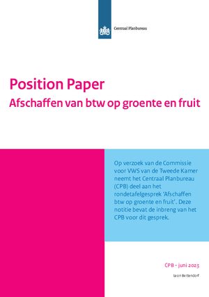 Position Paper 'Afschaffen van btw op groente en fruit'