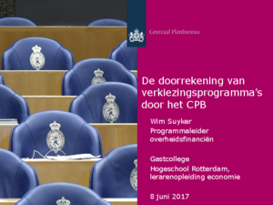 Presentatie: De doorrekening van verkiezingsprogramma’s door het CPB