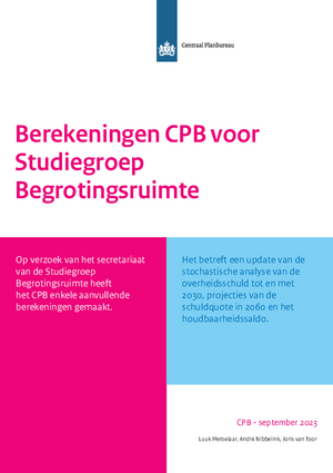 Berekeningen CPB voor Studiegroep Begrotingsruimte