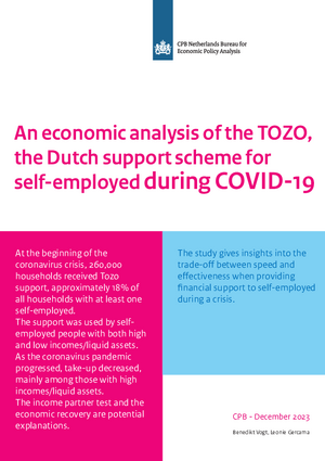 An economic analysis of the TOZO - the Dutch support scheme for self-employed during COVID-19