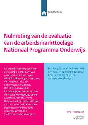 Nulmeting van de evaluatie van de arbeidsmarkttoelage Nationaal Programma Onderwijs