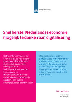 Snel herstel Nederlandse economie mogelijk te danken aan digitalisering