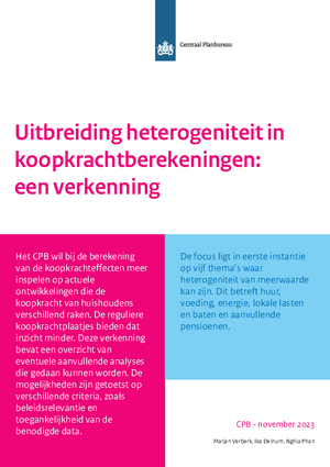 Uitbreiding heterogeniteit in  koopkrachtberekeningen: een verkenning