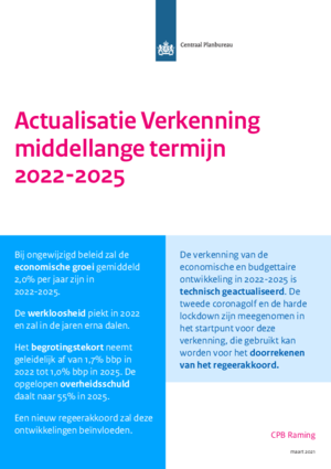 Actualisatie Verkenning middellange termijn 2022-2025 (maart 2021)