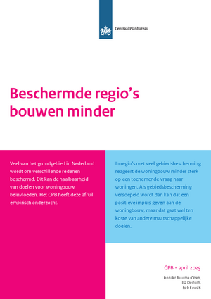 Beschermde regio’s bouwen minder