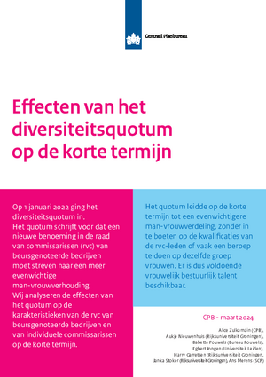 Effecten van het diversiteitsquotum op de korte termijn