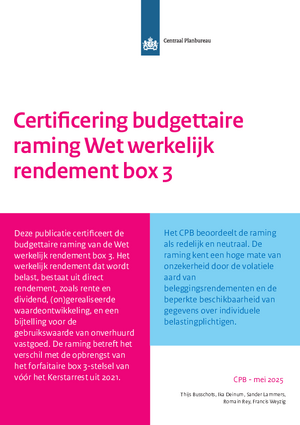 Certificering budgettaire raming Wet werkelijk rendement box 3