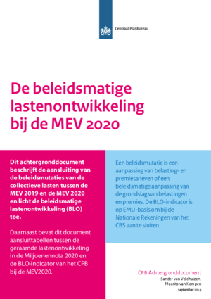 De beleidsmatige lastenontwikkeling bij de MEV 2020