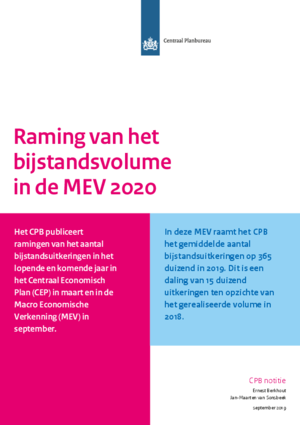 Raming van het bijstandsvolume in de MEV 2020