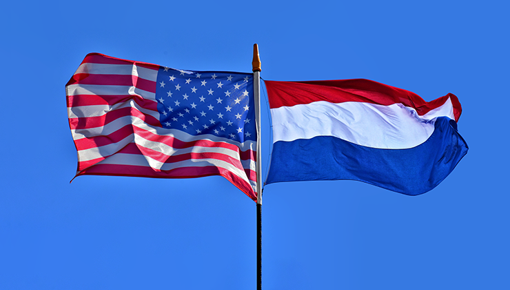 Nederlandse en Amerikaanse vlag Nederlandse en Amerikaanse vlag