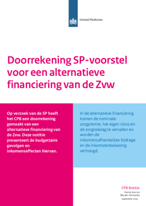 Doorrekening SP-voorstel voor een alternatieve financiering van de Zvw