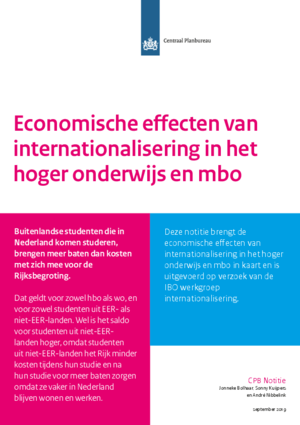 De economische effecten van internationalisering in het hoger onderwijs en mbo