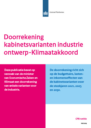 Doorrekening kabinetsvarianten industrie ontwerp-klimaatakkoord