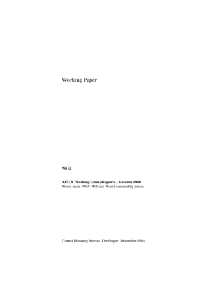 AIECE Working Group reports - Autumn 1994; World trade 1993-1995 and World commodity prices