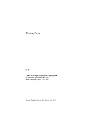 AIECE Working Group Reports - Spring 1996; Le commerce mondial en 1995-1997 / World Commodity prices 1995-1997