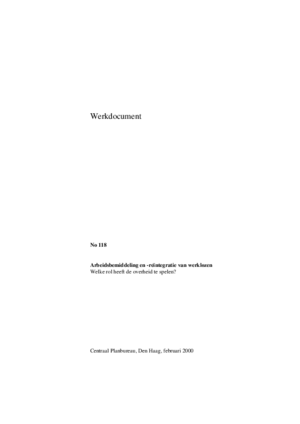 Arbeidsbemiddeling en -reïntegratie van werklozen; welke rol heeft de overheid te spelen?