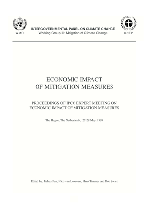 Economic impact of mitigation measures; proceedings of Intergovernmental Panel on Climate Change; Working Group III, The Hague, 27-28 May, 1999