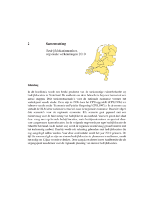 Bedrijfslocatiemonitor 2; regionale verkenningen 2010