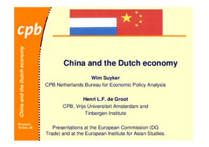 Presentation 'China and the Dutch Economy'