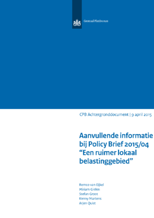 Aanvullende informatie bij CPB Policy Brief 2015/04 'Een ruimer lokaal belastinggebied'