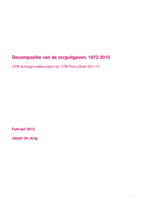 Decompositie van de zorguitgaven, 1972-2010