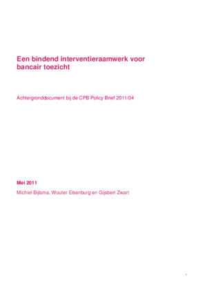 Een bindend interventieraamwerk voor bancair toezicht (achtergronddocument)