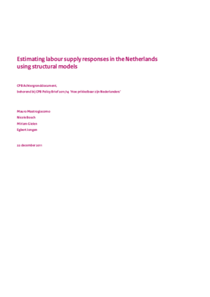 Schattingen van de arbeidsaanbodreacties in Nederland met structurele modellen