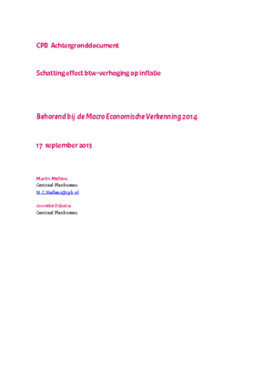 Schatting effect BTW-verhoging op inflatie