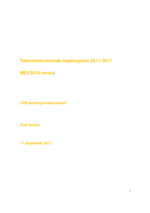 Tekortreducerende maatregelen 2011-2017 (mev 2014)