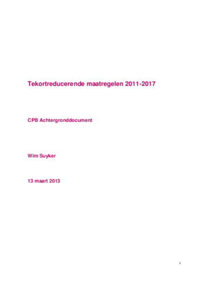 Tekortreducerende maatregelen 2011-2017